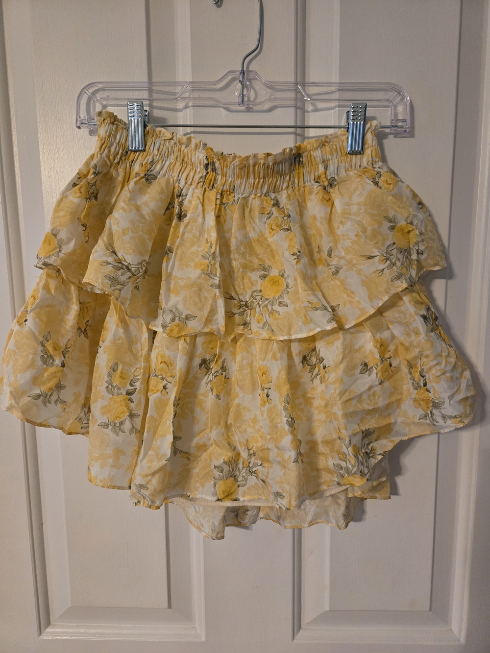 LoveShackFancy Silk Ruffle Mini Skirt Size XS